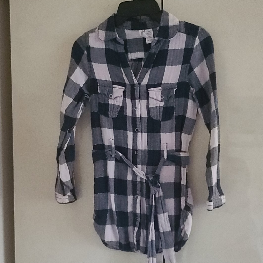 Japna Kids plaid girls button down long shirt/tuni